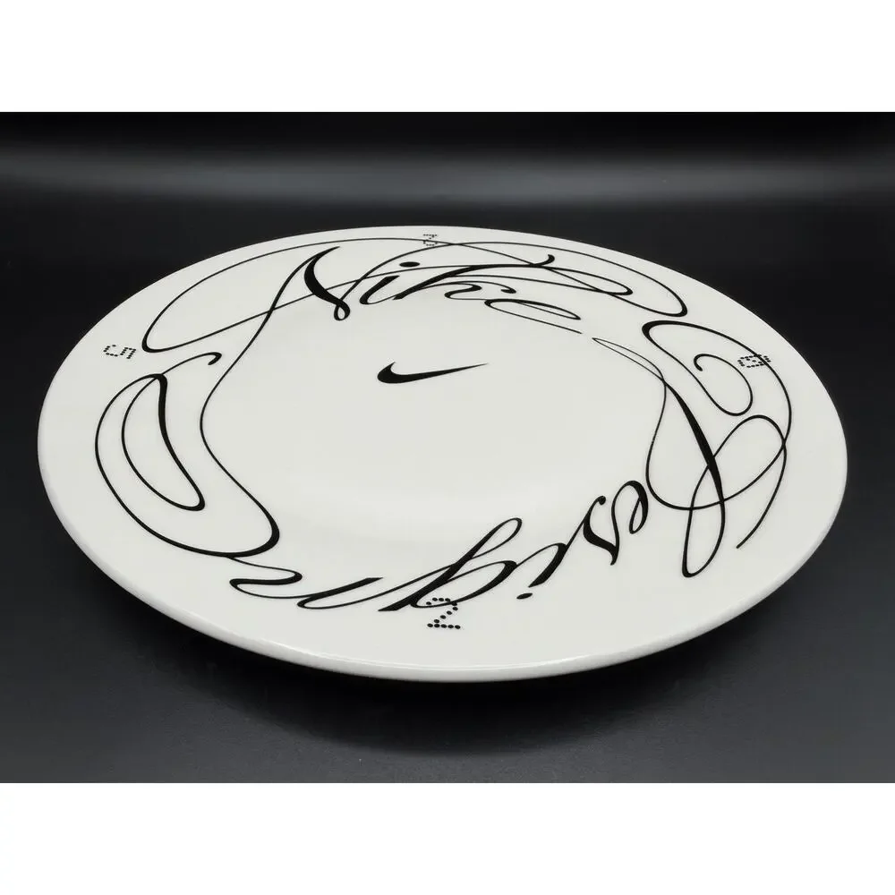Nike Custom Swoosh Dinner Plate 10” from the Nike Design Gala 2025 Black & White